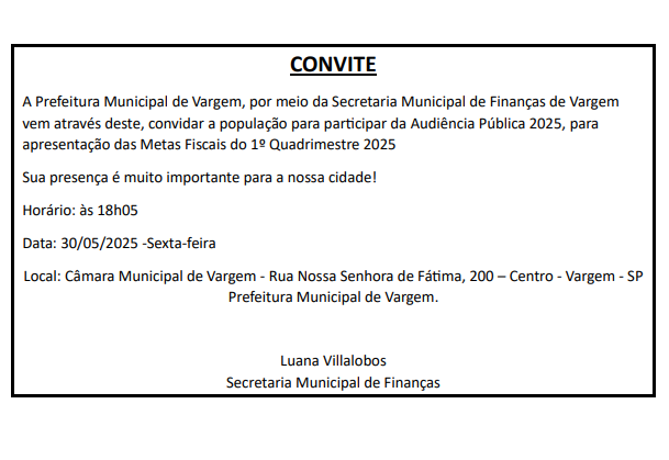 Audiência Pública Metas Fiscais 1º Quadrimestre 2025