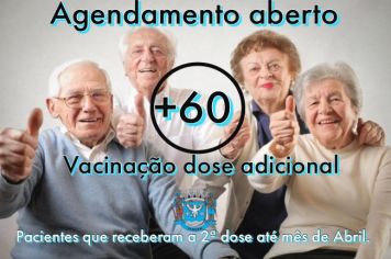 A Vigilância Epidemiológica da Prefeitura Municipal de Vargem iniciou o CADASTRAMENTO para vacinação da dose adicional (3ª dose) contra o COVID dos Pacientes acima dos 60 anos que receberam a segunda dose da vacina no mês Abril.