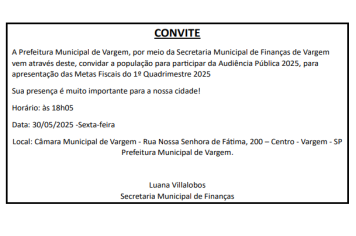 Audiência Pública Metas Fiscais 1º Quadrimestre 2025