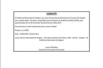 Audiência Pública Lei de Diretrizes Orçamentárias (LDO) 2027