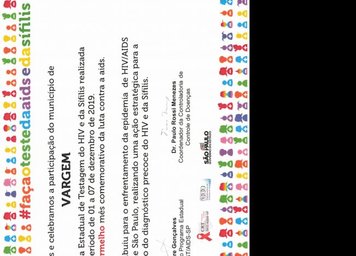 Vargem participa da 12ª Campanha Estadual de Testagem do HIV e da Sífilis, Dezembro Vermelho mês comemorativo da luta contra a aids