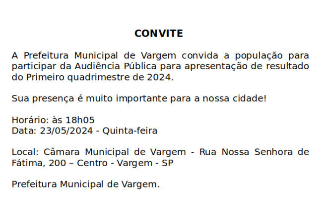 Audiência Pública Metas Fiscais 1º Quadrimestre 2024