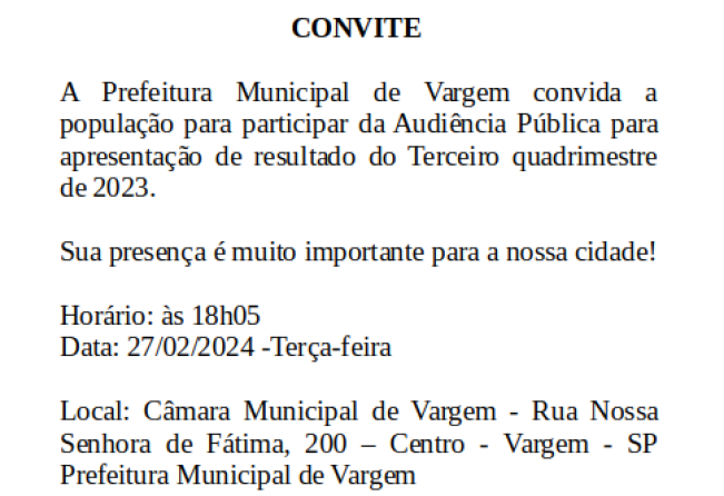 Audiência Pública Metas Fiscais 3º Quadrimestre 2023