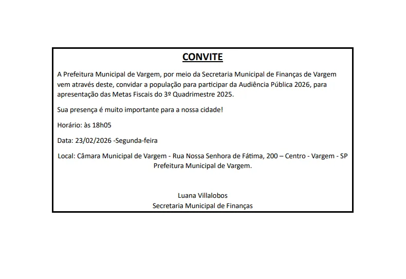 Audiência Pública Metas Fiscais 3º Quadrimestre 2025