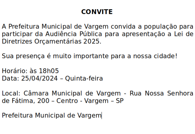 Audiência Pública Lei de Diretrizes Orçamentárias 2025