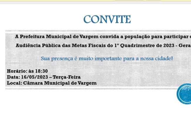 Audiência Pública Metas Fiscais 1º Quadrimestre 2023