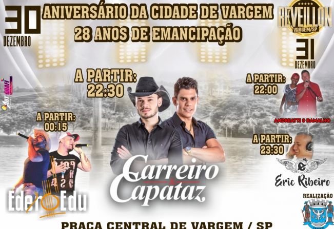 Vargem comemora 28 anos de emancipação no dia 30