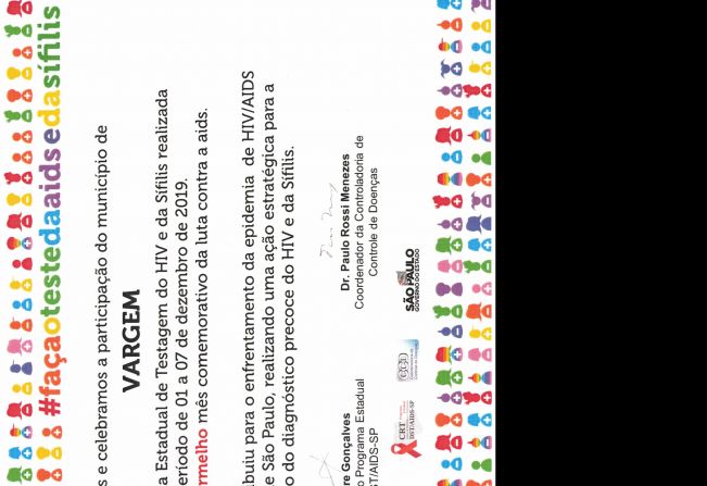 Vargem participa da 12ª Campanha Estadual de Testagem do HIV e da Sífilis, Dezembro Vermelho mês comemorativo da luta contra a aids